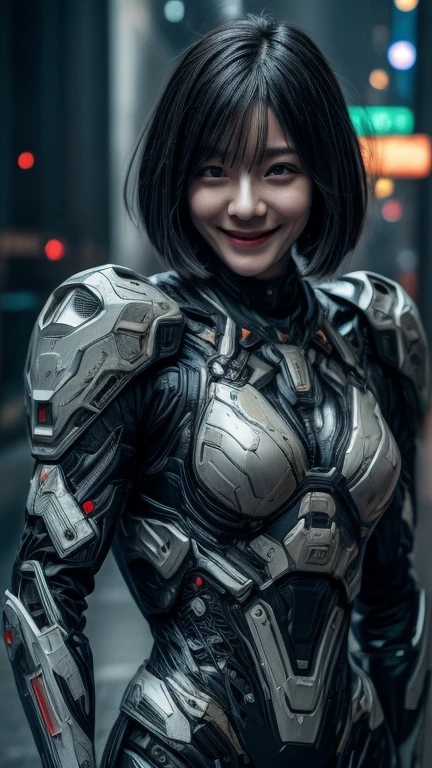 Cybernetic armor with built-in oxygen tank, Miss, Average Height, Narrow Hips, Diamond-Shaped Face, Olive Skin, Gray Hair, jade Eyes, Short Nose, Thin Lips, Sharp Chin, Long Hair, Curly Hair, Loose Waves, firm breasts, Huggie earrings, rose metallic lipstick, Astrotheologian, Developing advanced life support systems for long-duration space missions, <lora:epiNoiseoffset_v2Pynoise:2>