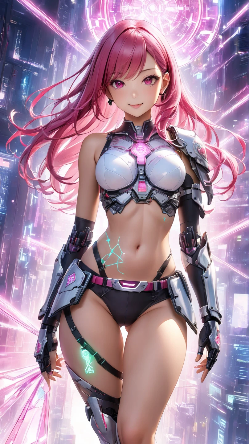 Vivid expression、High quality full-color illustrations、Beautiful female body、cybernetic body parts、Attractive thighs、sexy underwear、Dynamic Poses