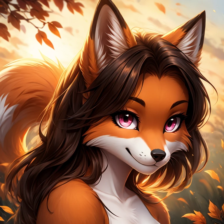 Best quality, furry male fox with green eyes, with brown long hair, with black spout, with red lipstick on lips, big lips, in a women&#39;s bikini, crossdressing, smiles sweetly, shows off her hairy sweaty armpits, sexy pose, standing in front of the entrance to a nightclub 