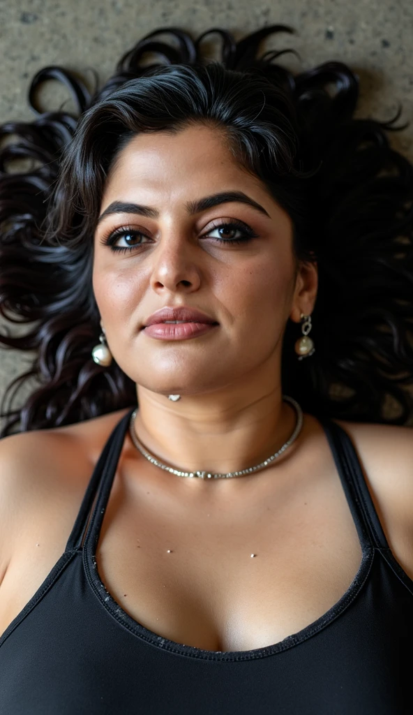 photorealistic, sharp focus, raw photo, amateur photo, beautiful 29 y.o Indian woman, detailed face, arabic sultry look women, bbw_figure, i, high heels, ProfessionalDetail ,AmericanHeritage-Pos, heavy Breasted, impossible_fit, Long hair, extremely high quality RAW photograph, detailed background, intricate, Exquisite details and textures, highly detailed, ultra detailed photograph, night lighting, 4k, sharp focus, high resolution, detailed skin, detailed eyes, 8k uhd, dslr, high quality, take a selfie, no panties, oversized sweater, detailed skin & face texture, dynamic pose, looking at viewer, face focus, taken with mobile cam, film grain