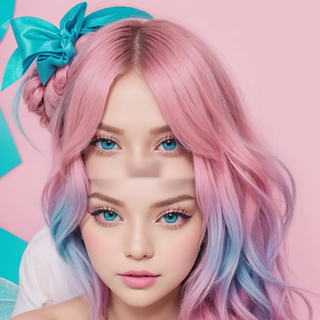 a CHILD girl with a pink hairstyle, little girl with magical powers, painting digital adorable, Arte digital realista 4K, Arte digital realista 4K, Retrato VFX altamente detalhado, retrato da menina de glowwave, Arte digital alucinante, 4k symmetrical portrait, 4k symmetrical portrait, Arte digital alucinante, arte digital 4k inquietante