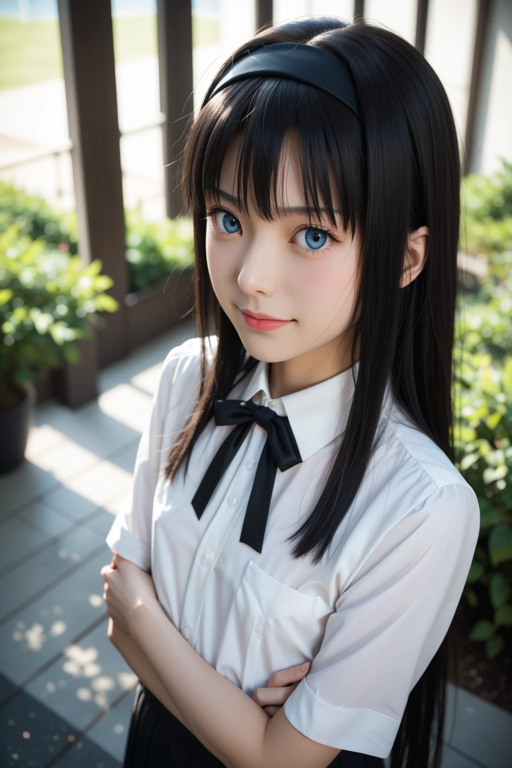 Dark cave background、Watery blue eyes that glow in the dark、
((masterpiece))、((highest quality))、beautiful girl with a cold face