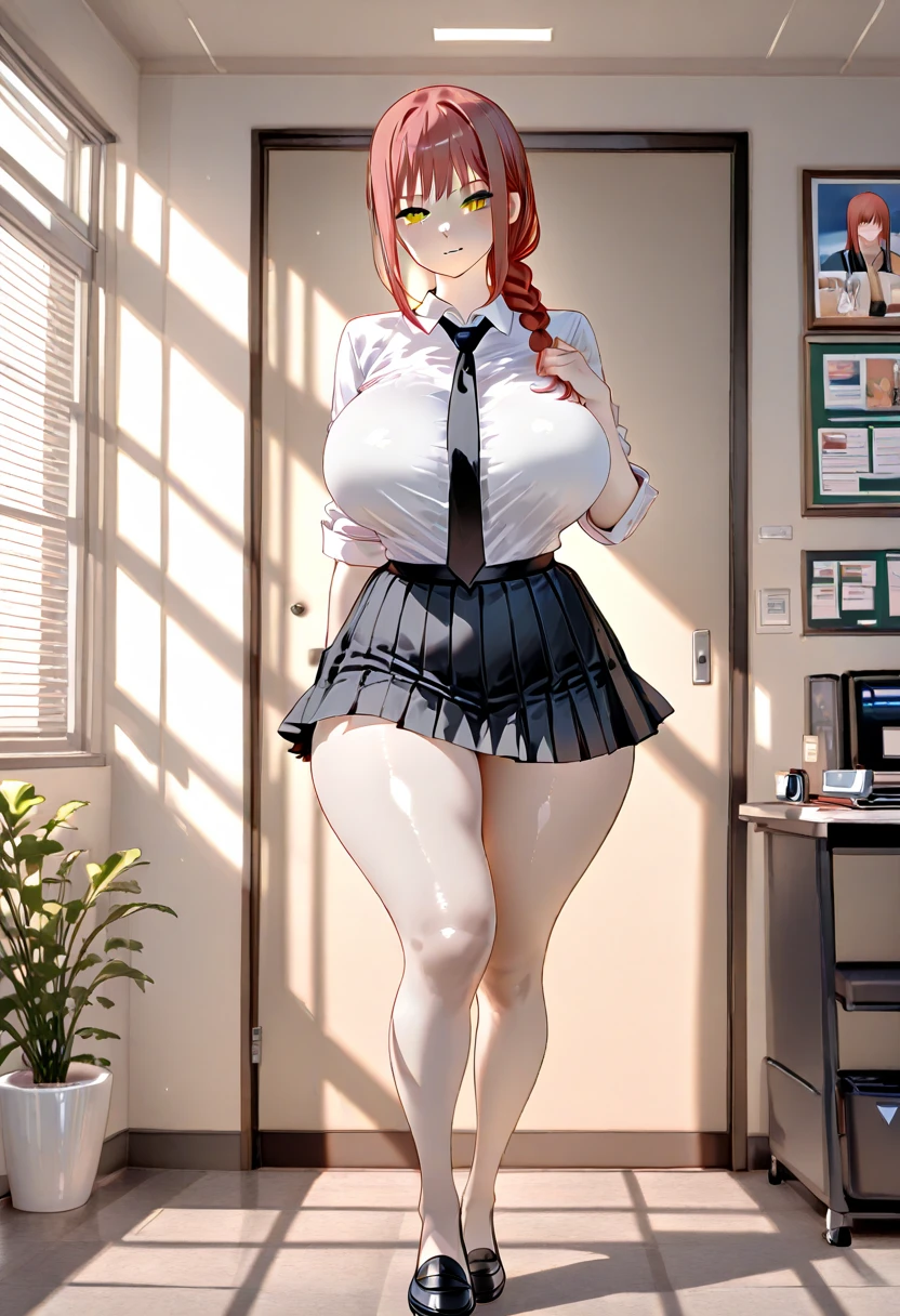 eaArt bot upscaling default is 22:25:26k wallpaper, masterpiece, highest quality, Super detailed, 30~40 years, full body shot, mature woman, beautiful mature woman, nightgown and underwear, enchanting smile, thick lips, Chubby lips, blush, looking at the viewer, provocative expression, short hairstyle, cleavage, Plump、curvy hips、attractive face、naughty face、sexy lingerie　、an inviting gaze、Expression of emotions、(((Lewd underwear)))、erotic see-through lingerie set、Standing position、gorgeous accessories、raise your butt, from below, (NSFW: 1.4)、exposed chest、(((gasping face)))、Openwork decoration，(((see through dress)))、(((R-18)))、Hakari_Whirlpool, pink hair, medium hair, hair ornaments, hair flower, green eyes, school uniform, black skirt, mini skirt, pleated skirt, black jacket, white shirt,collared shirt, long sleeve, neck ribbon,ribbon, thighs, big breasts, Are standing, cowboy shot, looking at the viewer, outdoor, blush, 1 girl, (masterpiece:1.3), (High resolution), (8K), (very detailed), (4K), (pixiv), perfect face, Nice eyes and face, (highest quality), (Super detailed), detailed face and eyes, (alone), rough skin, confused, High resolution、beautiful eyes