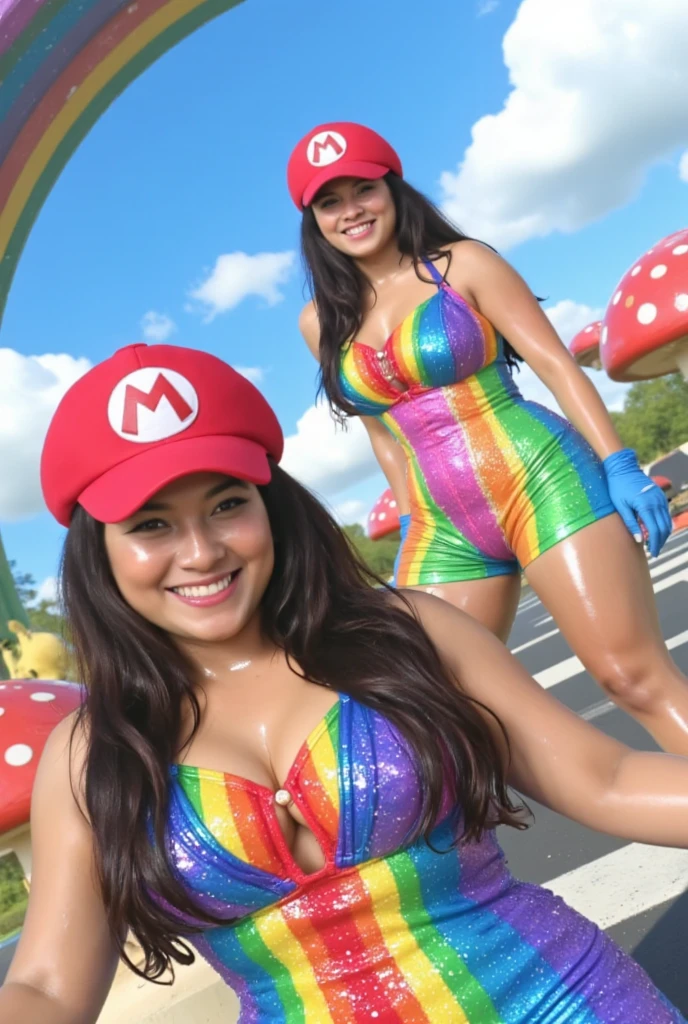 a gorgeous woman, mega busty, colorful bikini, enormous breasts, enormous breasts, enormous breasts, washing sports car, lewd pose, soapy water, photorealistic, 8k, hyperdetailed, vibrant colors, dynamic lighting, cinematic composition, glamour, sensual, erotic art (subject 1:cute woman pokemon trainer) determined look, has tossed a pokeball which releases (subject 2: woman, hourglass figure, large breasts , in pokemon boots and ears, confused and embarrassed, attempting to hand bra) crowded park in daytime, several horny pokemon with large engorged penis gather to sex subject 2. (best quality,4k,8k,highres,masterpiece:1.2),ultra-detailed,(realistic,photorealistic,photo-realistic:1.37),8k, hyperrealistic, extremely detailed, highly detailed, intricate details, soft lighting, vibrant colors, warm palette, dynamic composition, cinematic lighting, depth of field, stunning visuals, striking pose, photorealistic, professional quality, digital art, 3D render, concept art, fantasy, magical realism, whimsical, playful, humorous, (Title "MILFACHU I CHOOSE YOU! USE PUSSY POWER ATTACK!")