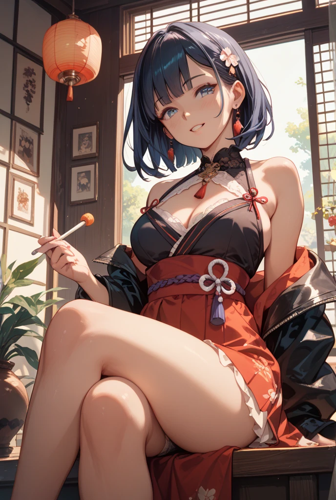 girl、cleavage、big breasts、smile、