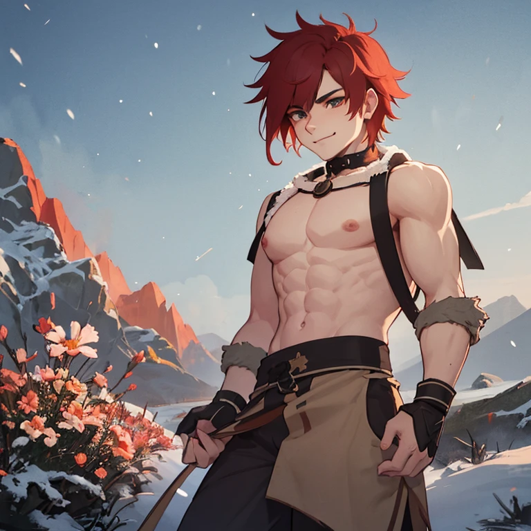 Runen tattoo. Shirtless. Bondage. Strapsen. Boy. Shorter skirt. More anime style. blue flames. 2d. flatter. anime style. Viking clothing. soft. More anime. Standing in a lake. More anime. More 2d. Clean. More anime. 2d. Glow. Red hair. More anime. male. Long hair. long red hair. boy, vikings. red hair. Blue eyes. fire. 