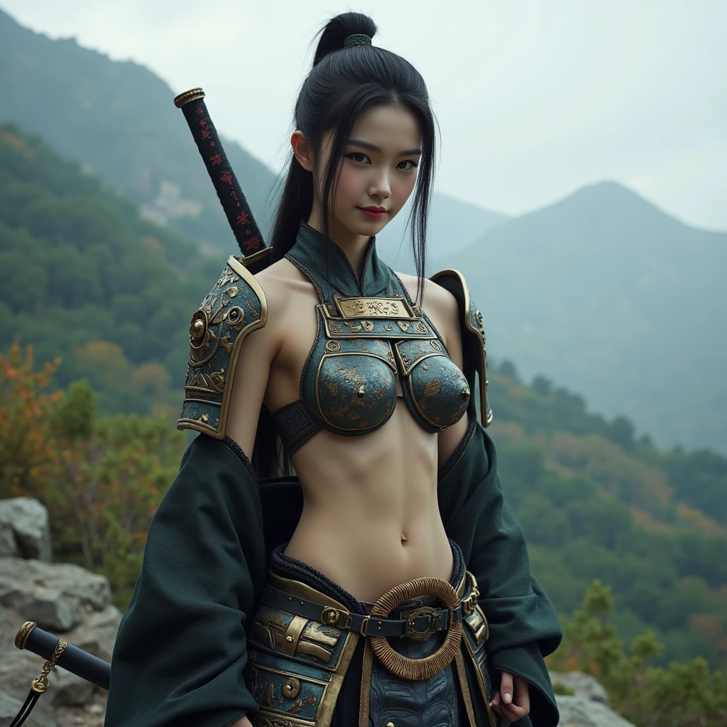 league of legends, akali, 1 woman, nipple, pussy, high quality, skinny body, full body shot, Longari, NUDE