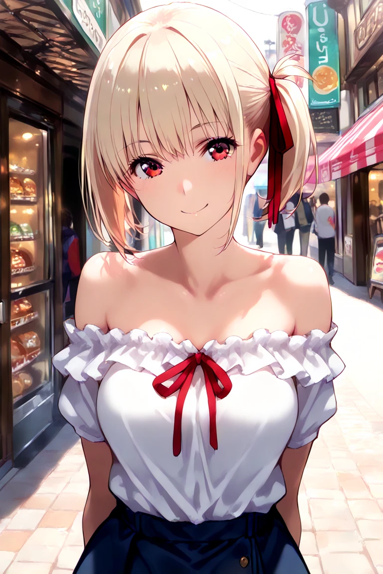 chisato nishikigi, short hair, bangs, Blonde, (Red eyes:1.5), hair ribbon, One side up, Bobcut,happy smile, smile, Open your mouth,(Bunny girl:1.5),(レッドPlayboy Bunny:1.0),Black pantyhose,Stiletto heels,
Playboy Bunny, Bunny ears, smile, Cowboy Shot, casino, Poker Chips, Indoor tray,
break indoors, casino,
break looking at viewer, (Cowboy Shot:1.5),
break (masterpiece:1.2), Highest quality, High resolution, unity 8k wallpaper, (figure:0.8), (Beautiful attention to detail:1.6), Highly detailed face, Perfect lighting, Highly detailed CG, (Perfect hands, Perfect Anatomy),