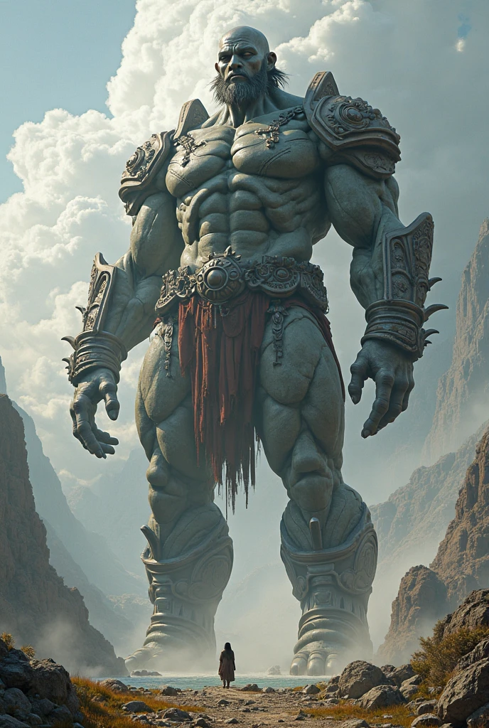 Create a realistic image of a Thor-style stone giant with the hammer,
CREATE A SCENARIO