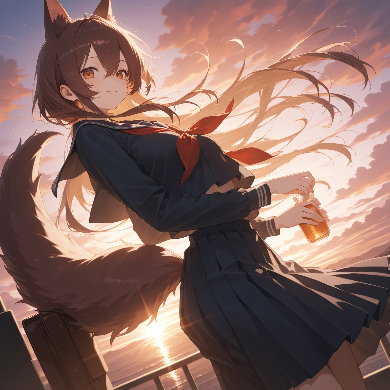 anime girl with long hair and a cat ears standing in front of a tree, anime style 4 k, badass anime 8 k, anime girl with cat ears, rin tohsaka, 4k anime wallpaper, anime moe artstyle, anime art wallpaper 8 k, anime wallpaper 4k, anime wallpaper 4 k, anime art wallpaper 4k, anime art wallpaper 4 k