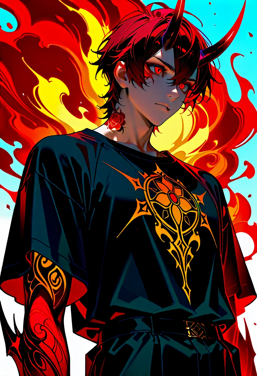 Ugly black man with red eyes smirking sexy 