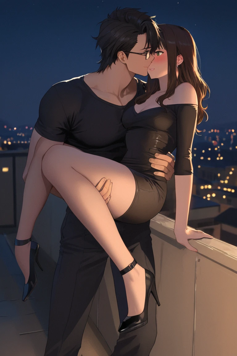 score_9, score_8_up, score_7_up, anime, 1boy, 1girl, slim, perfect ass, small breasts, epic sex, anal, deep penetration, pussy juice, dripping, sweat, rough, arousing, sensual, living room, window, city, night, (ultra hd quality details)