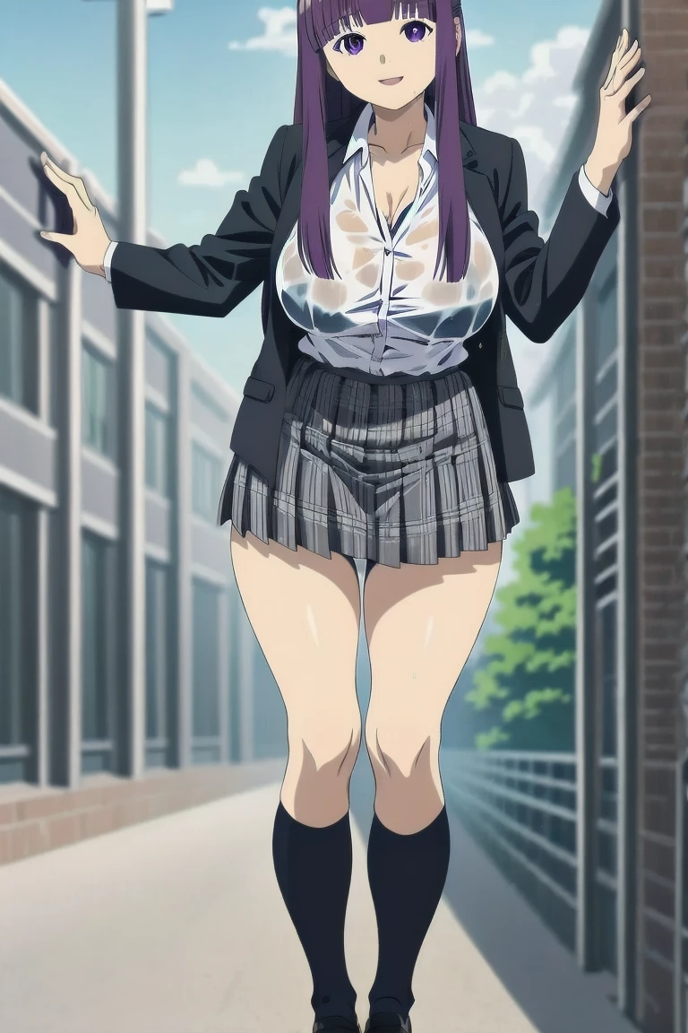 1 girl, GameCG, Cropped purple cheongsam, Cracks are visible, shairband, Huge cleavage, light violet hair, Long gray hair, french braid, a purple eye, ssmile, hugging pillow, Full body lesbian,vup pictures
