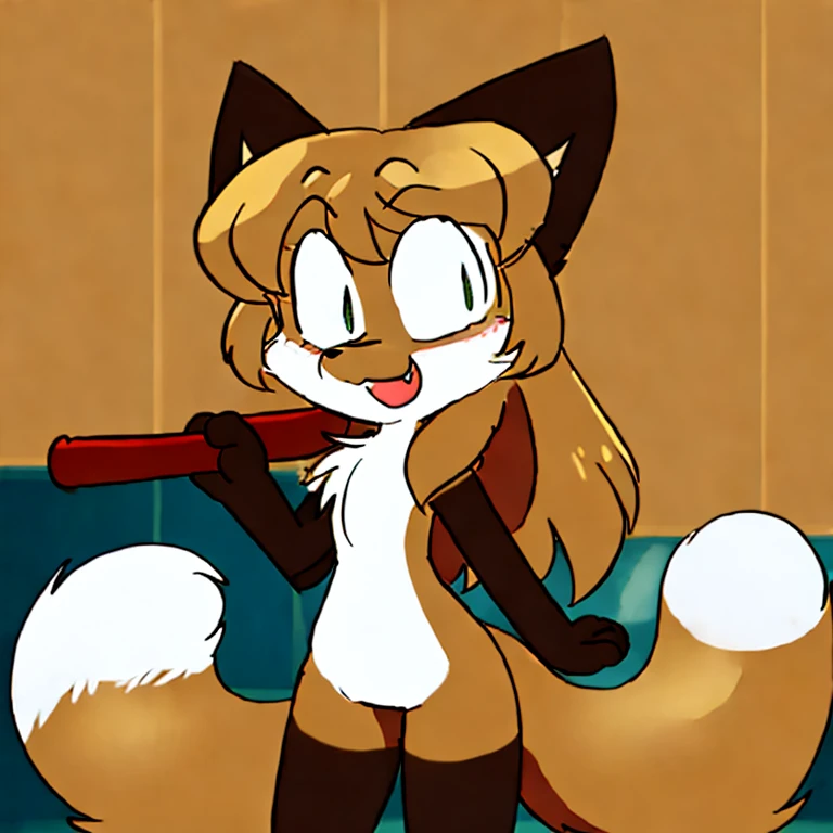 Nervous smiling, uploaded the e621, beautiful and detailed, woman (((female))) ((anthro)) Fox, (Averi, Fox girl), by waspsalad, by phluks, by zero-sum, cinematic lighting, Fox, (anthro, fluffy fur, character focus:1.1), 1girl, anthro fox girl, body fur, curvy, sexy, nice, cute, hot, comfortable anime-style cartoon-style, digital drawing, collar, (half-closed eyes), green eyes, bent over