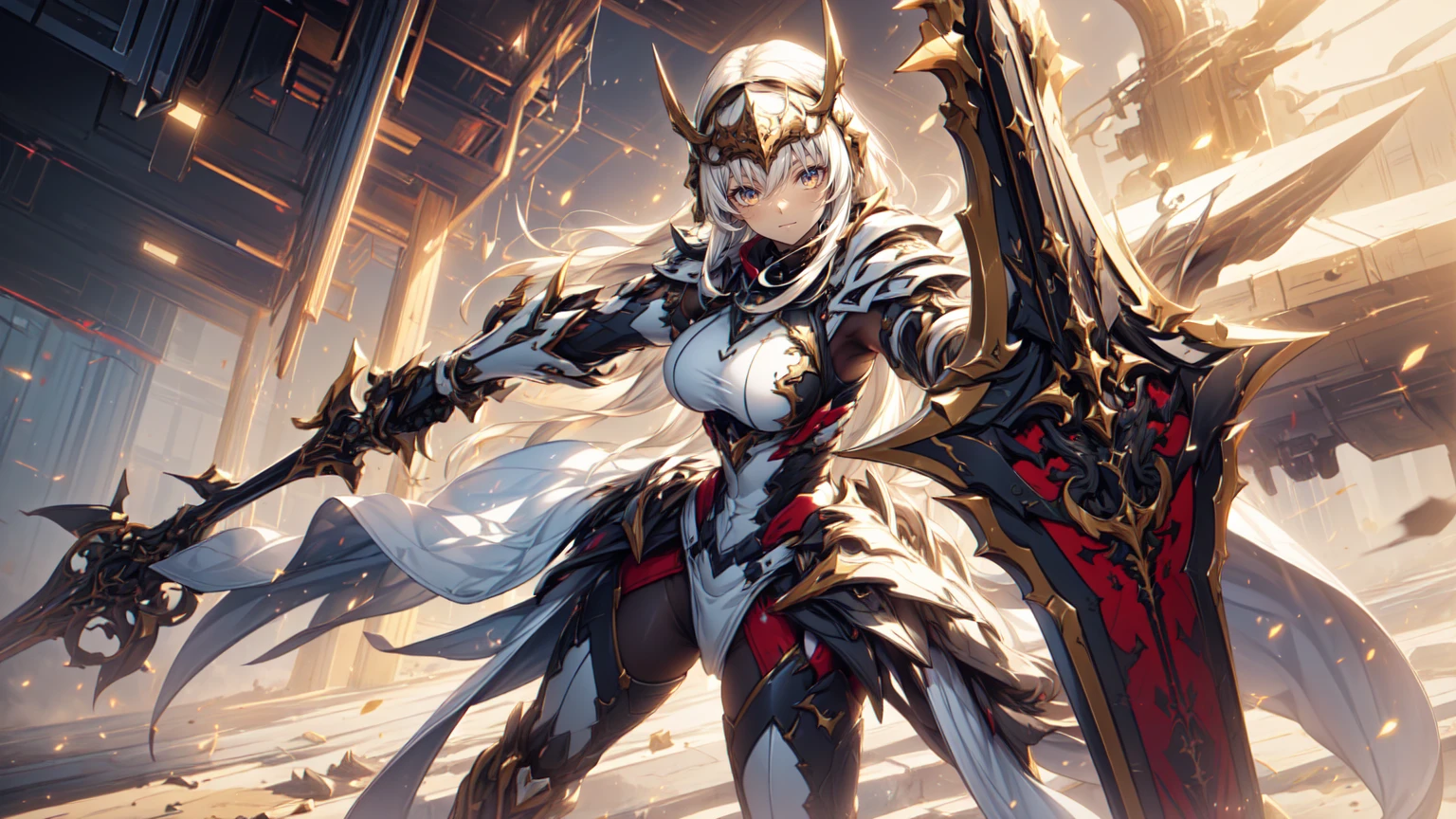 1woman, mature woman, dragon woman fighting against several monkeys with nordic cloaths, cyber valkyrie, parts of armor horns, from above, valkyrie, fighting, on sky, fullbody