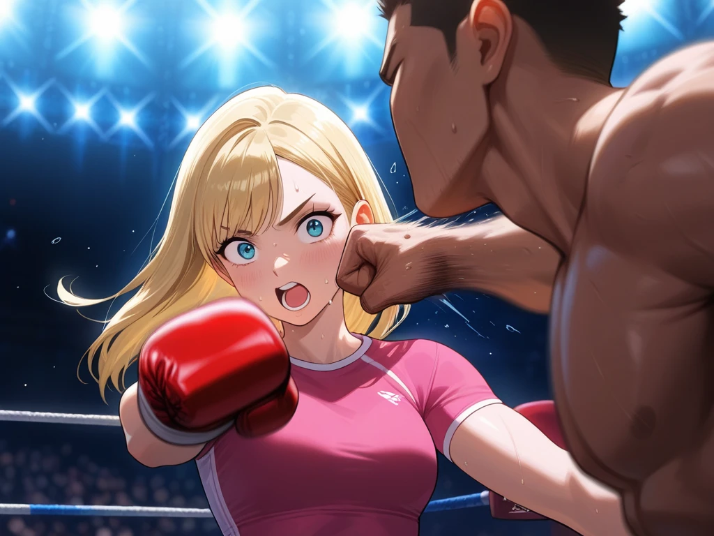English girl punched in the stomach by a man
