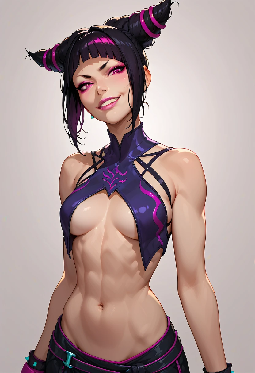 (masterpiece, best quality), 1girl, Dark brown Low Bun with Decorative Hair Stick, Size G breasts,  <lora:bodypaint:1> bodypaint,shiny skin,shiny, covered nipples, covered navel,