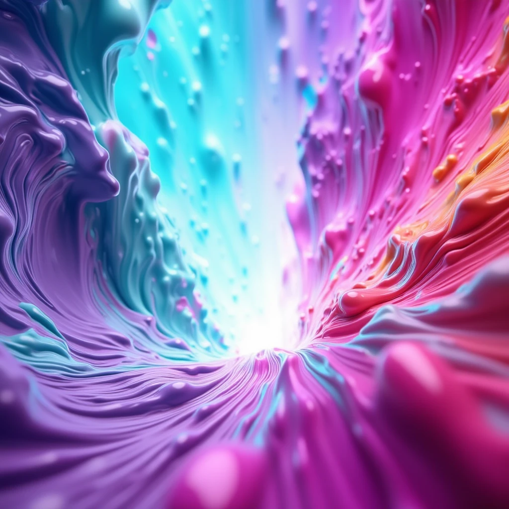 commercial photography, poderosa explosión de slime comes from the bottom of the shot in the image in a small stream and ends in the middle of the image in a large splash, paint splash, wet, artstation, by Lisa Frank, (cartoon, anime, flat colours, thin contours, pastel : 1.3), in the center of the explosion, white lighting, luz de estudio, 8K octane rendering, high resolution photography, buen detalle, incredibly detailed, en una llanura negra y aislada, foto de stock, professional color correction