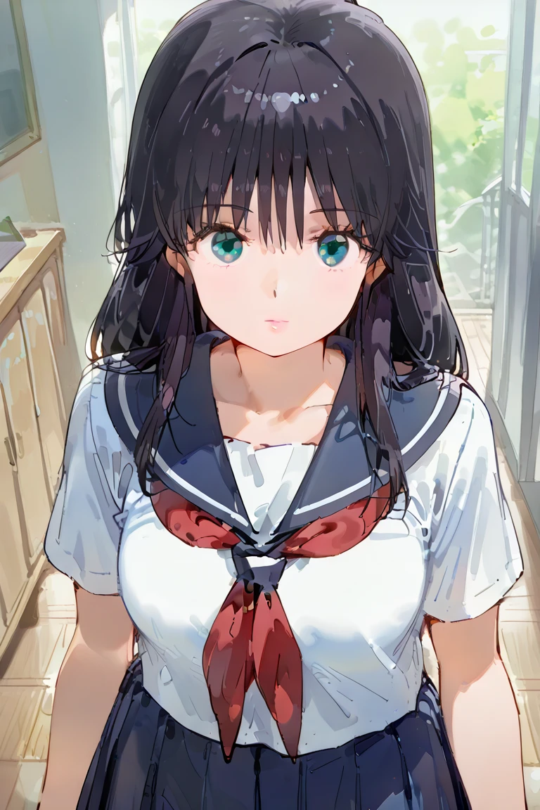 (8k、RAW Photos、highest quality、masterpiece:1.2)、(Realistic、Realistic:1.37)、Super detailed、超A high resolution、animation、1 girl、Pink nipples、Beautifully detailed face、、beautifulディテールの肌、whole body、Professional Lighting、Sailor uniform half-off、Miniskirt Uniform、Kind eyes、((ayukawa madoka)), (beautiful, fine grain)、Green Eyes、(Blue Hair、Long Hair、Parted bangs)、Angry、Big tears、Spread your legs、bed、Are sleeping