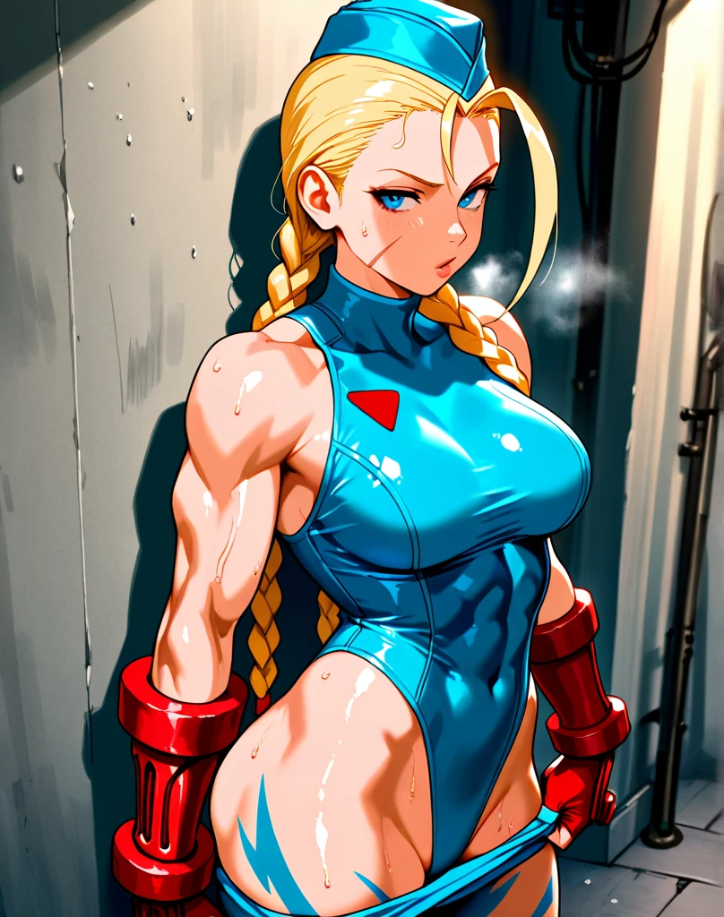Mecha Cammy from street fighter Masturbating