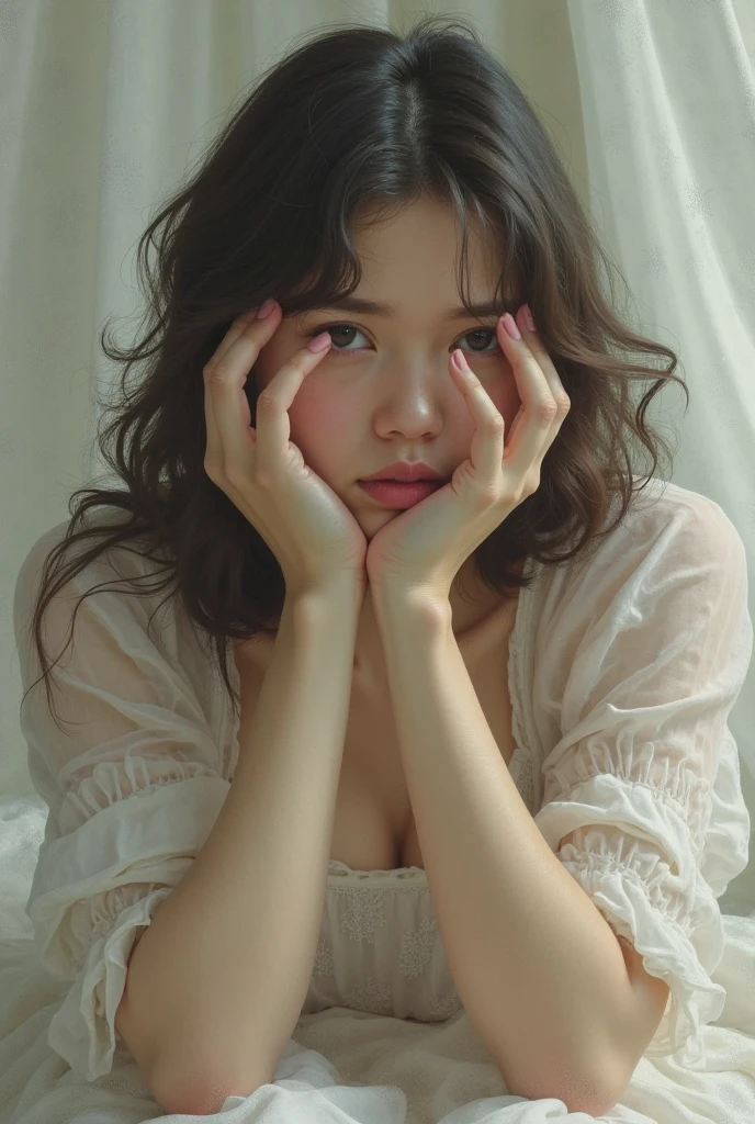 A BEAUTIFUL RED HEART WITH AN EARPHONE AND A CROSS IN THE MIDDLE