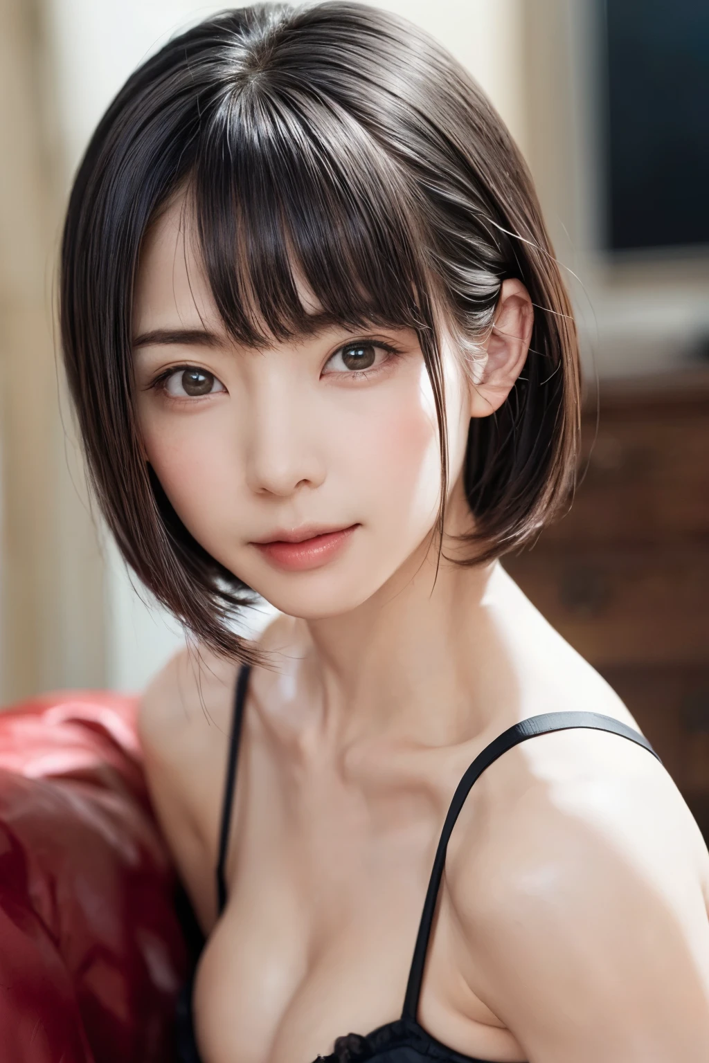 10 year old beauty，Perfect Eyes，Short cut with smooth and shiny hair、Her hair is light pink、Realistic 3D images、Very beautiful brown skin，Bust is very very very small、Full body nude images、The background is an arcade、High resolution、high resolution、A seductive pose with her hair brushed back、high resolution写真、Her lips are a light orange color with a lustrous shine.、Hairless genitals、Clear, sharp images of the lower body、Masterpiece 8K、A penis is inserted into the vagina