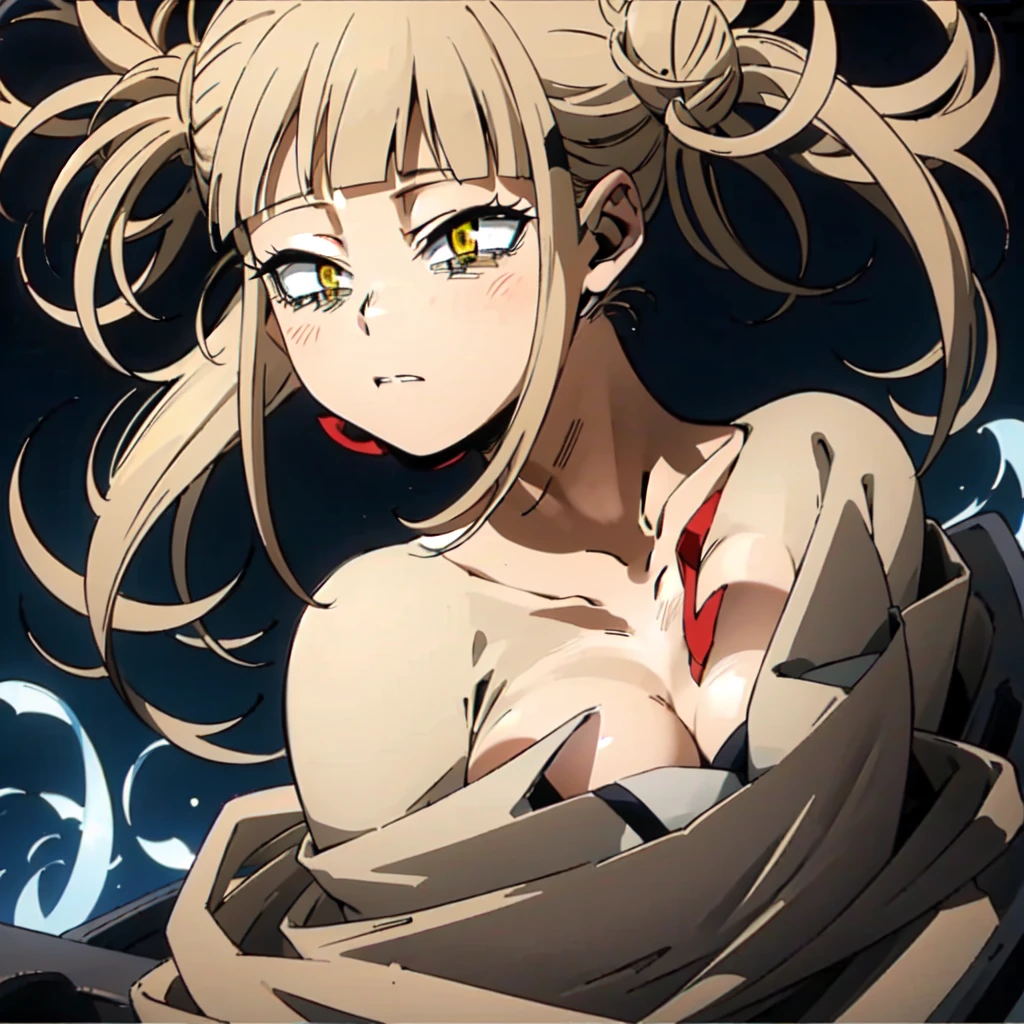 blonde hair, yellow eyes, yandere trance yandere hands on own face,hands on own cheeks,((looking disgusted)) very angry disappointed,full body,(((black bikini)))
