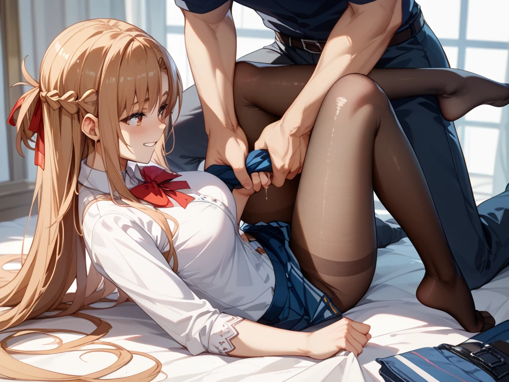 (1 boy, 1 girl), a age school girl in mixed bondage wrestling with a teenboy, they are roughly the same age, the school girl is wearing a red pleaded careered skirt and a black pullover, the girl has a is a bit smaller than the boy, the girl has shoulder long hair, the boy is wearing casual clothes, teenage hogtied and struggling against the ropes, school girl applying more ropes to the teenage boysy, blushing boy dominated and controlled by the girl, the girl is smiling and laughing and tries to humiliate the teenage boy, thenage boy is blushand ashamed and is gritting his teeth, he desperately tries to break free but to no avail, the boy struggles and squirms against the ropes, the girl is sitting on top of the teenage boy to prevent hrom moving and has ropes in her hands and uses them to tie up the arms of the teenage boy behind his back,arms of the teenage boy are completely tied nd his back in lots of ropes, the teenage boy looks very embarrased anhamed, the girl is saying „this must be embarrassing for you“ , huge struggle, many viewers watching, wrestling ring,intricate rope work, teenage boy blushing and ashamed, dramatighting, highly detailed, photorealistic, 8k, masterpiece, teenage school girl vs teenage school boy, fm, power, control, beaul teenage girl, detailed faces, teenage boy aggresiveled up by teenage girl, lots ofe, perfect eyes, detailed faces, sq and struggle marks arround the boy