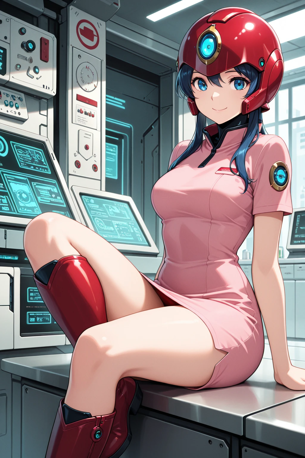 space, sitting, from above, large breasts, bonemedium hair, blue eyes, (nsfw:1.2), red slime, (:1.2), (vaginal:1.1), juice, sweat,