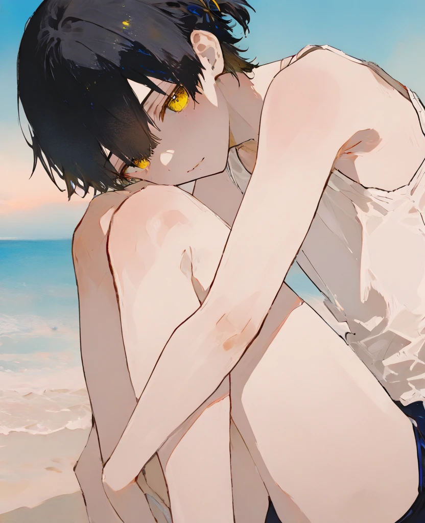 2boys:1.3, shota, 15 years old:1.5, fully naked, gay sex:1.5, penis:1.4, cum in ass, 160 cm, twink, fit body, masculine, blushing, hardcore, shy, masterpiece, moaning, orgasm:1.5, absurdres, anal:1.7, beach setting:1.2