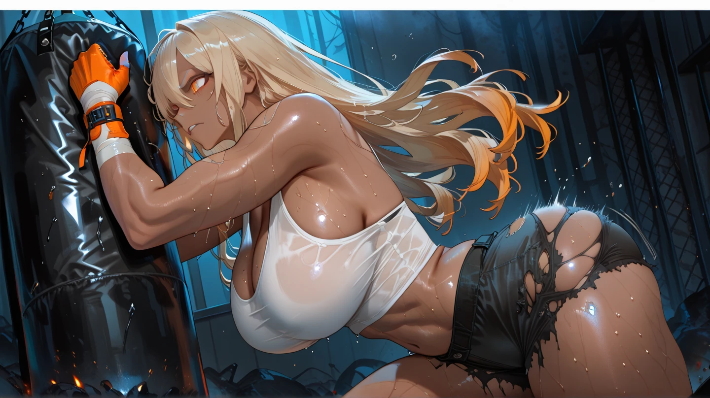 1female，35yo，Huge breasts， 独奏， ，Wearing a white transparent military uniform， Pornographic exposure，ln the forest，  She has long flowing blonde hair， Bare genitalia，Sateen，Bigchest， From the front side， Wet straight hair， Sweating profusely，mostly cloudy sky，（tmasterpiece），（Very detailed CG unity 8K wallpaper），best qualtiy，cinmatic lighting，detailed back ground，beatiful detailed eyes，Bright pupils，（Very fine and beautiful），（Beautiful and detailed eye description），ultra - detailed，facing at camera，A high resolution，ultra - detailed），Very long hair，standing on your feet，Emotive expressions，Smile，Chest sagging，nakeness， Expose the genitals，revealing breasts，Camel toes，with no underpants，extremely large bosom，Extremely colorful，Most detailed，fully body photo，The face is well lit