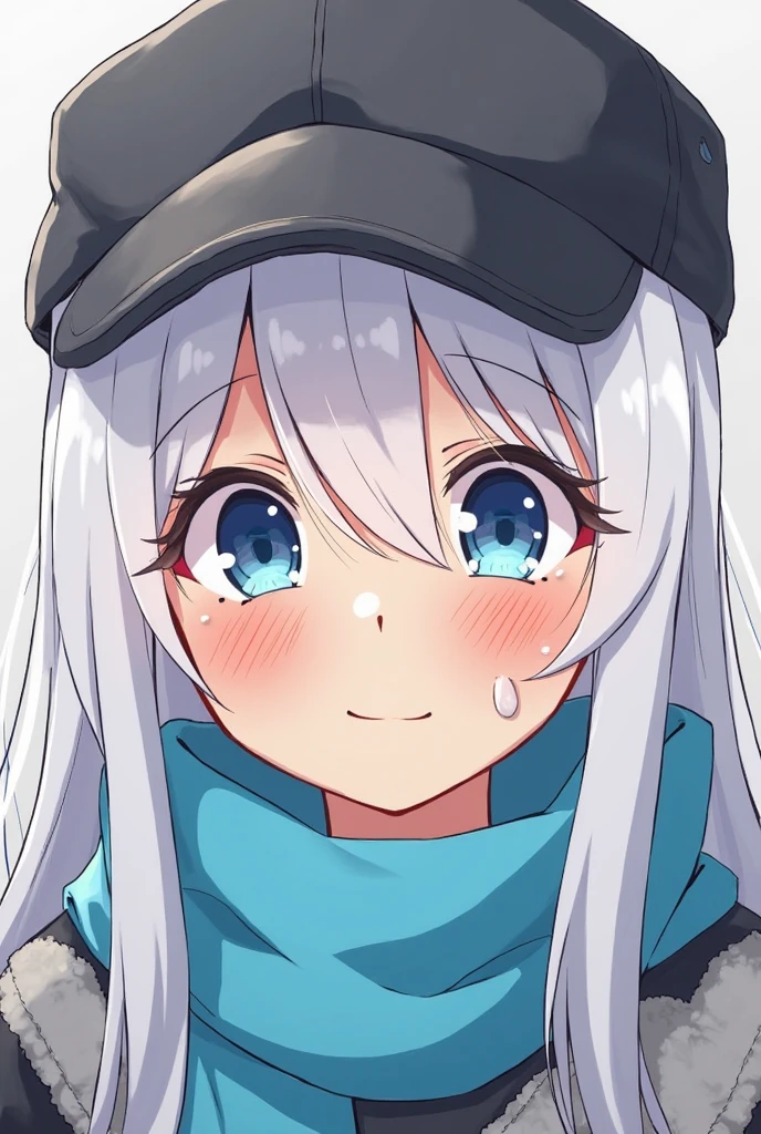 (masterpiece,best quality,ultra_detailed, highres, absurdres:1.2),Emoticon packages,bell, braid, hair_bell, solo, jingle_bell, 1girl, blue_eyes, virtual_youtuber, hair_between_eyes, long_hair, blush, scarf, black_bow, ahoge, hair_ornament, single_braid, silver_hair