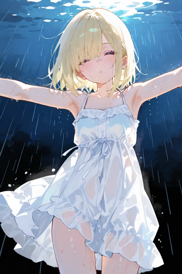 girl, by rubio, wet skirt