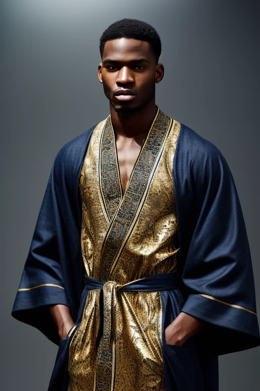 man 22 years long hair ronin kimono blue miamoto musashi barba por fazer
