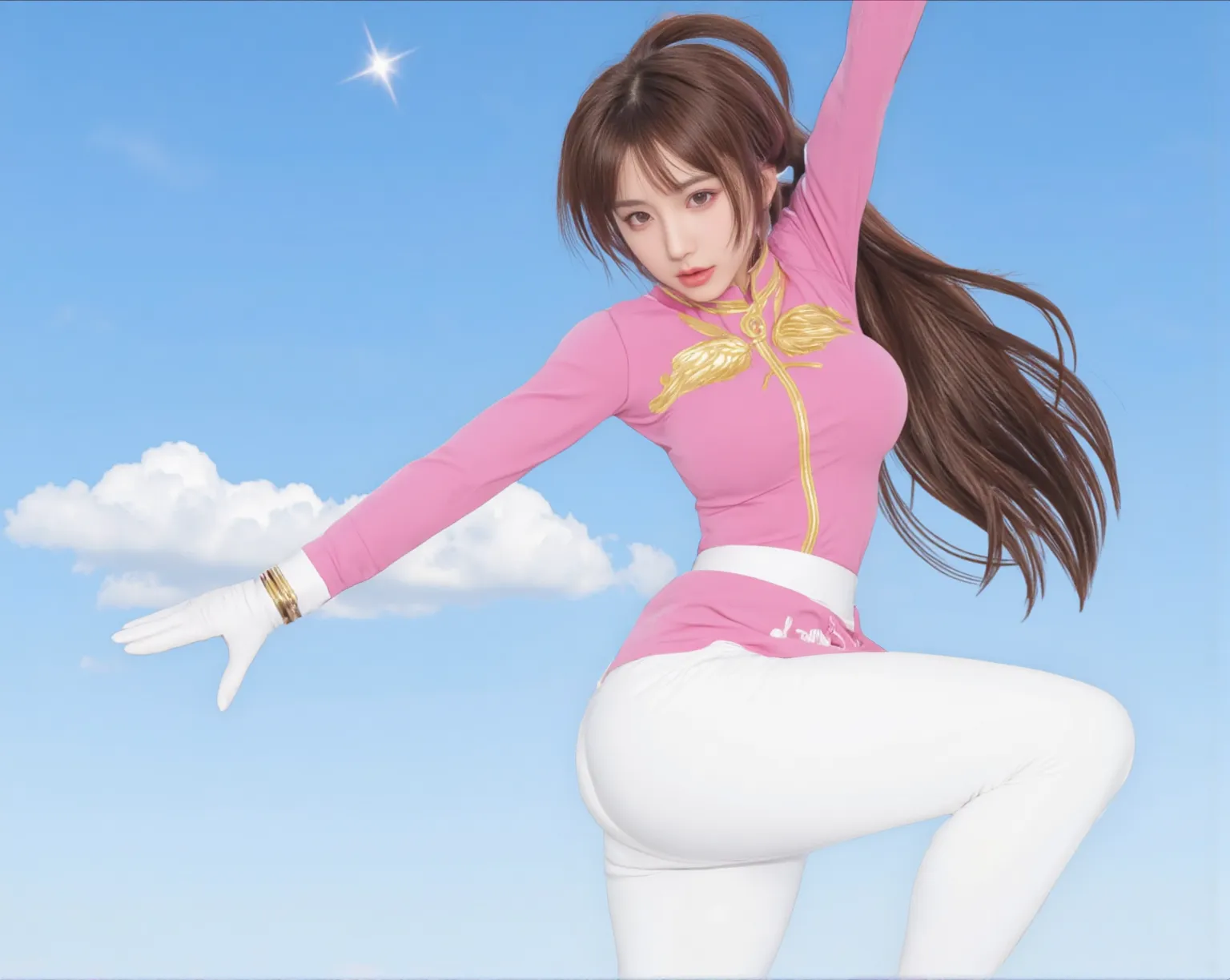 ((very detailed RAW color photo)), (((1 girl))), (((alone))), (((29 years))), ((athletic)), ((very defined toned physique)), ((very defined and beautiful muscular body)), (((very detailed perfect body))), (((small and defined breasts))), (((ultra defined curves))), (((superior quality, 8k, masterpiece: 1.3)), sharp focus: 1.2, (((extremely beautiful girl with perfect figure: 1.4))), ((very thin waist: 1.2)), ultra detailed skin texture,  ((perfect and beautiful hands)), ((smooth and soft skin)), (ultra detailed fabric texture), extremely beautiful ultra detailed face, (((extremely beautiful))), intricate details, ultra detailed, (((girl wearing a white snow jacket and tight snow leggings with hiking boots))), (((the suit is white))), (((white snow gloves)), (((extremely long straight brown hair))), extremely beautiful,  (((extra long ponytail with bangs))), ((very detailed and beautiful wolf ears)), (hair on the face), ((hair ribbon)), dynamic pose, ((uniform leaves thighs exposed)), ((ultra detailed and toned legs)), (((ultra detailed waist))), (((very wide hips))), (((very thick and toned thighs))), (sexy), (((extreme hourglass figure))), (((very thick heart lips))),  ((red lipstick)), ((ultra detailed lips)), ((ultra detailed blue eyes)), ((angry look)), (((staring at the viewer))), ultra detailed provocative mouth, extremely beautiful seductive lips, ((blushing)), (makeup), (((ultra defined waist))), eye shadow, (full body shot), in a frozen Siberian lake