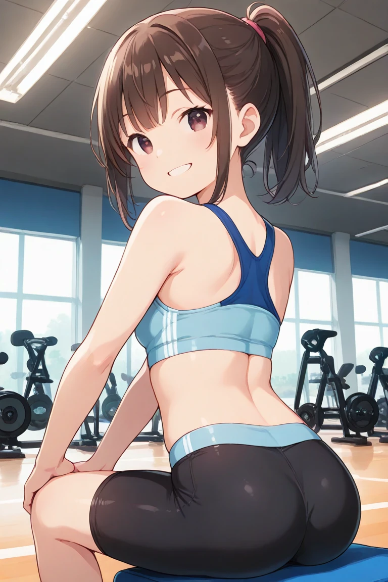one-girl，Slightly fat，plumw，Exercise while lying on a yoga mat，adolable，Sweated a lot --auto