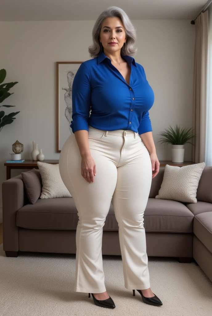 masterpiece,highest quality,Full Color,Higher Rank,1人のMature Woman,(Mature Woman_woman:1.1),Fine skin,Photo quality,(65 years old:1.9),(((Large Breasts))),Very large breasts,Hyper Real,Anatomically correct body,Lying on the bed in the bedroom,(((Expressionless))),It's a plump body,((Black and white striped tight tank top)),((Beige hot pants)),((Touching his crotch and masturbating)),(An ecstatic expression of pleasure),エレガントな日本woman,Hair length, Detailed face, Beautiful Eyes, Small face, round face, Large, narrow, cat-like eyes, Long eyelashes, Big Nose, Large forehead,Huge bust,Huge hips,Thick thighs