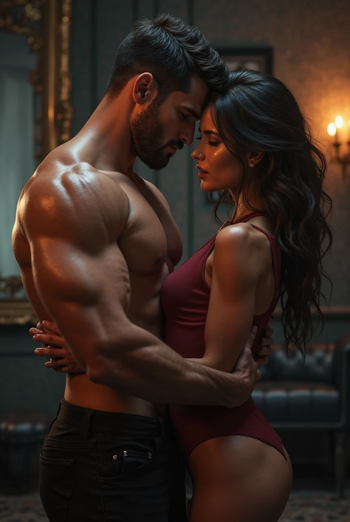 With the man at the door Generate an image where a handsome dark black man is slamming the door at a dark beautiful woman with curly hair