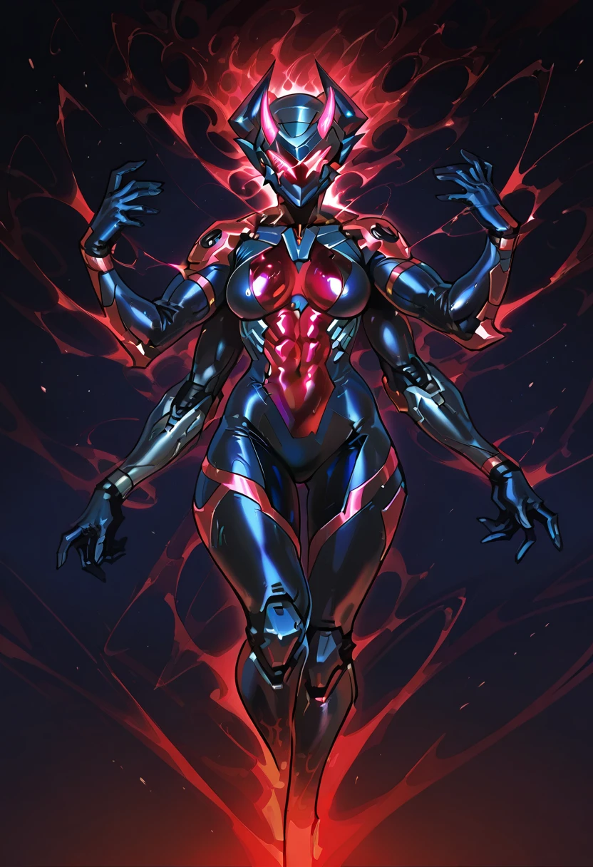 High resolution 18K surreal minimalism high quality beautiful female astronaut suit female spiderman glued to body symbiote style futuristic exoskeleton futuristic fire suit futuristic and robot helmet with surreal neon visor