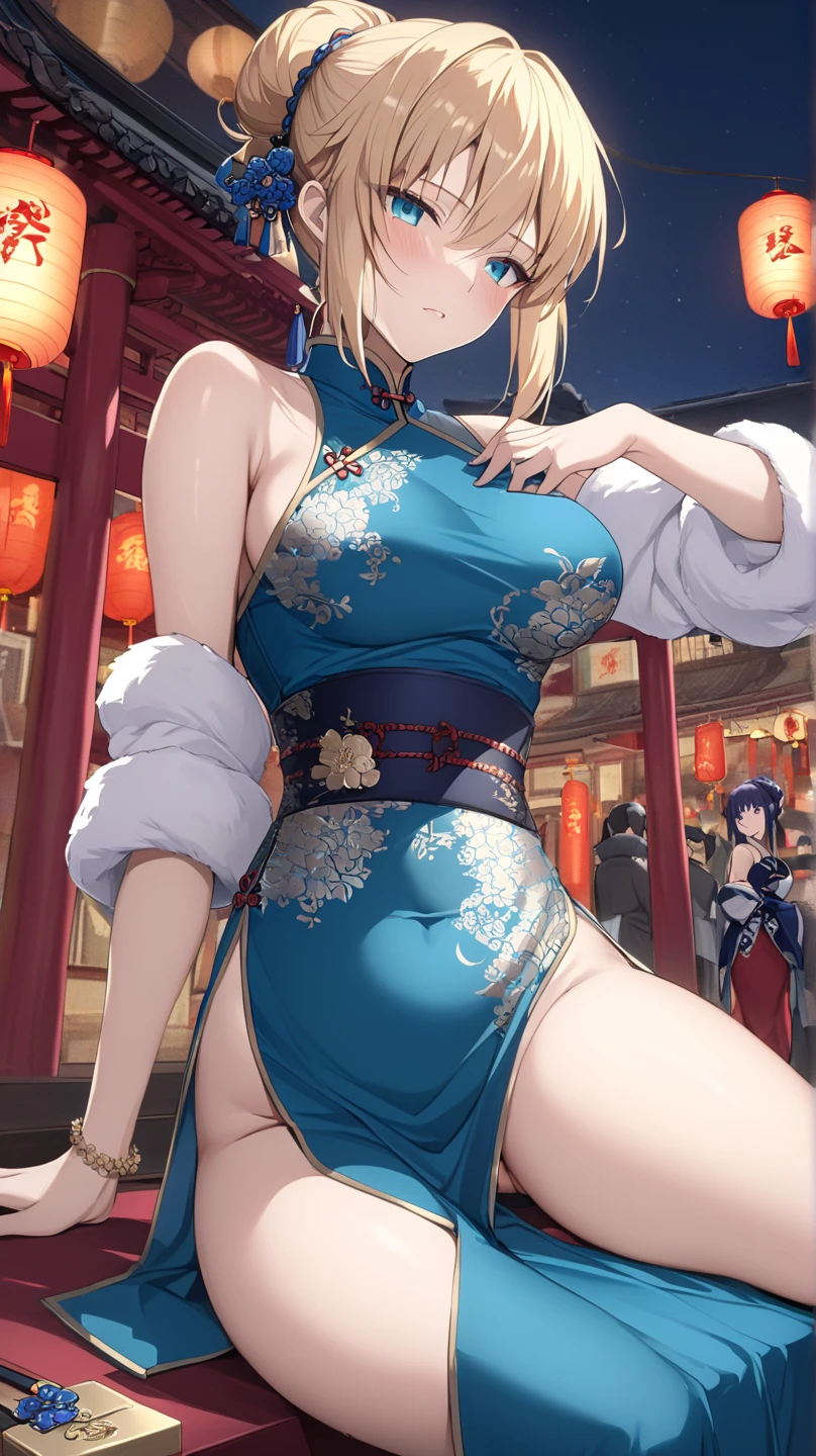 score_9, score_8_up, score_7_up, source_anime,ruri, rope around neck,
BREAK (bare shoulders, blue kimono, blue ribbon, blue thighhighs, collarbone, detached sleeves, japanese clothes, kimono, thighhighs:1.2),
BREAK (masterpiece:1.2), best quality, high resolution, unity 8k wallpaper, (illustration:0.8), (beautiful detailed eyes:1.6), extremely detailed face, perfect lighting, extremely detailed CG, (perfect hands, perfect anatomy),