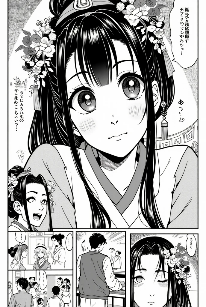 comics, anime, Refreshing, Black Hair, 日本anime風, Japanese high school students, Black eyes, Background white, smile