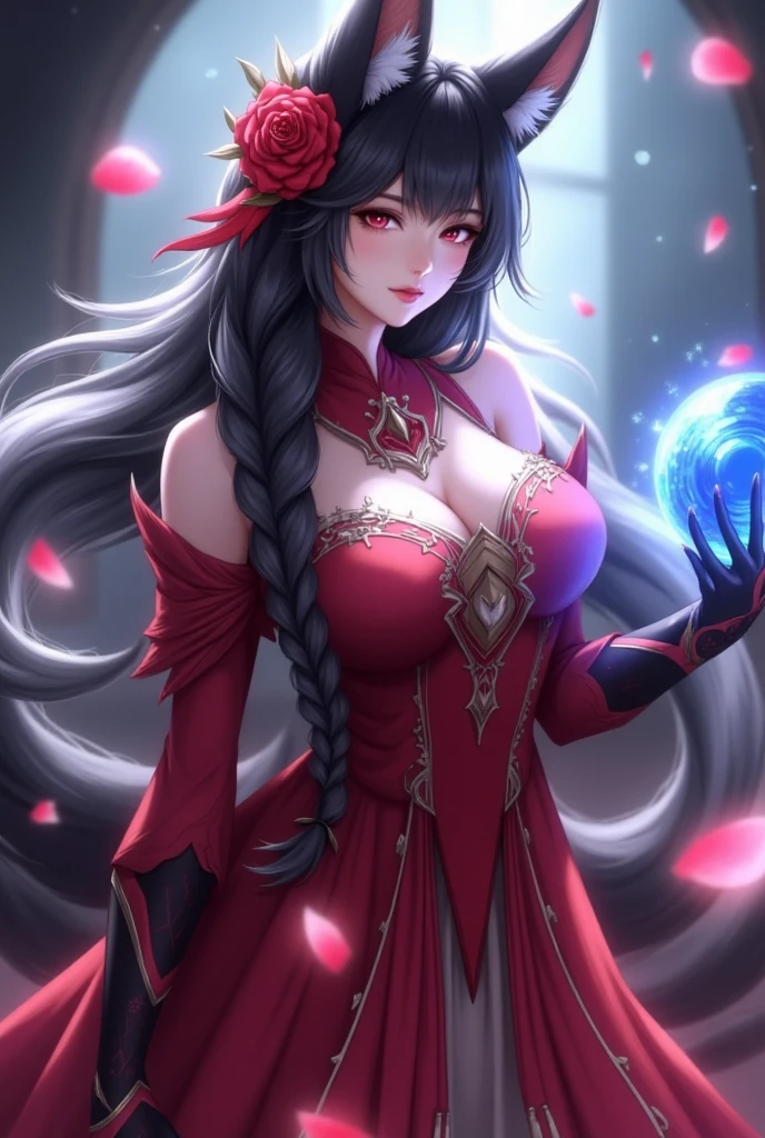 1girl, arcane sorcerer outfit, big boobs, red dragonborn, magic circle, epic details, ultra detailed artwork