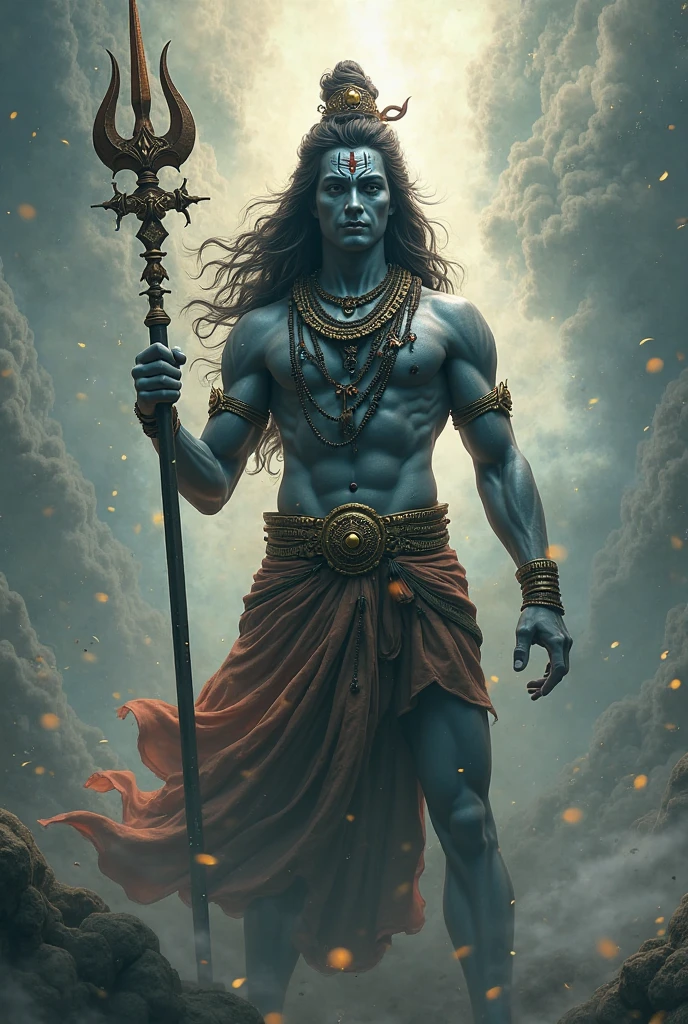 boyfriend who is having a six pack abs is mahadev standing with trishul