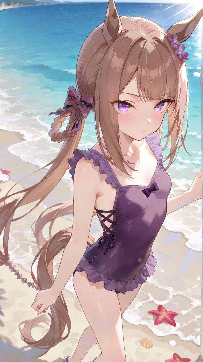 (((masterpiece))),(((High resolution)))、(((perfect face)))、(((Korean beauty)))、30 years old、(((beautiful face)))、(((tube top))), (bikini), ((top quality eyes)), detailed texture, ((high resolution face)), erotic smile, at the beach
