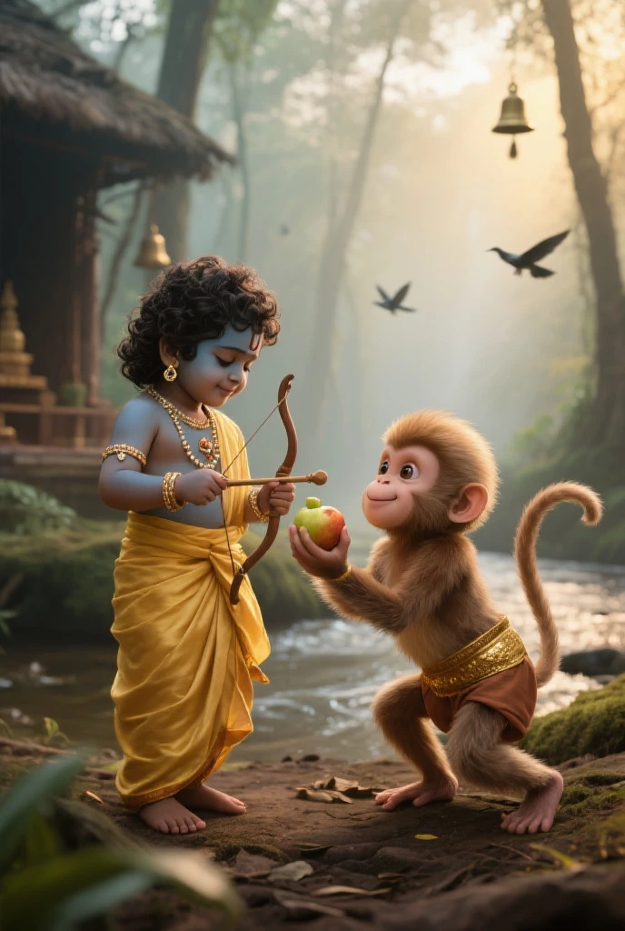 Young Hanuman ji meeting with young Shri Ram in forest