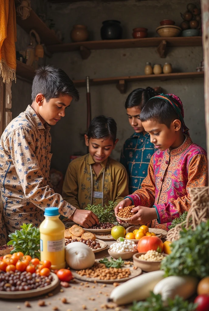 Muslim boy and Hindu grill and background heaven ni India