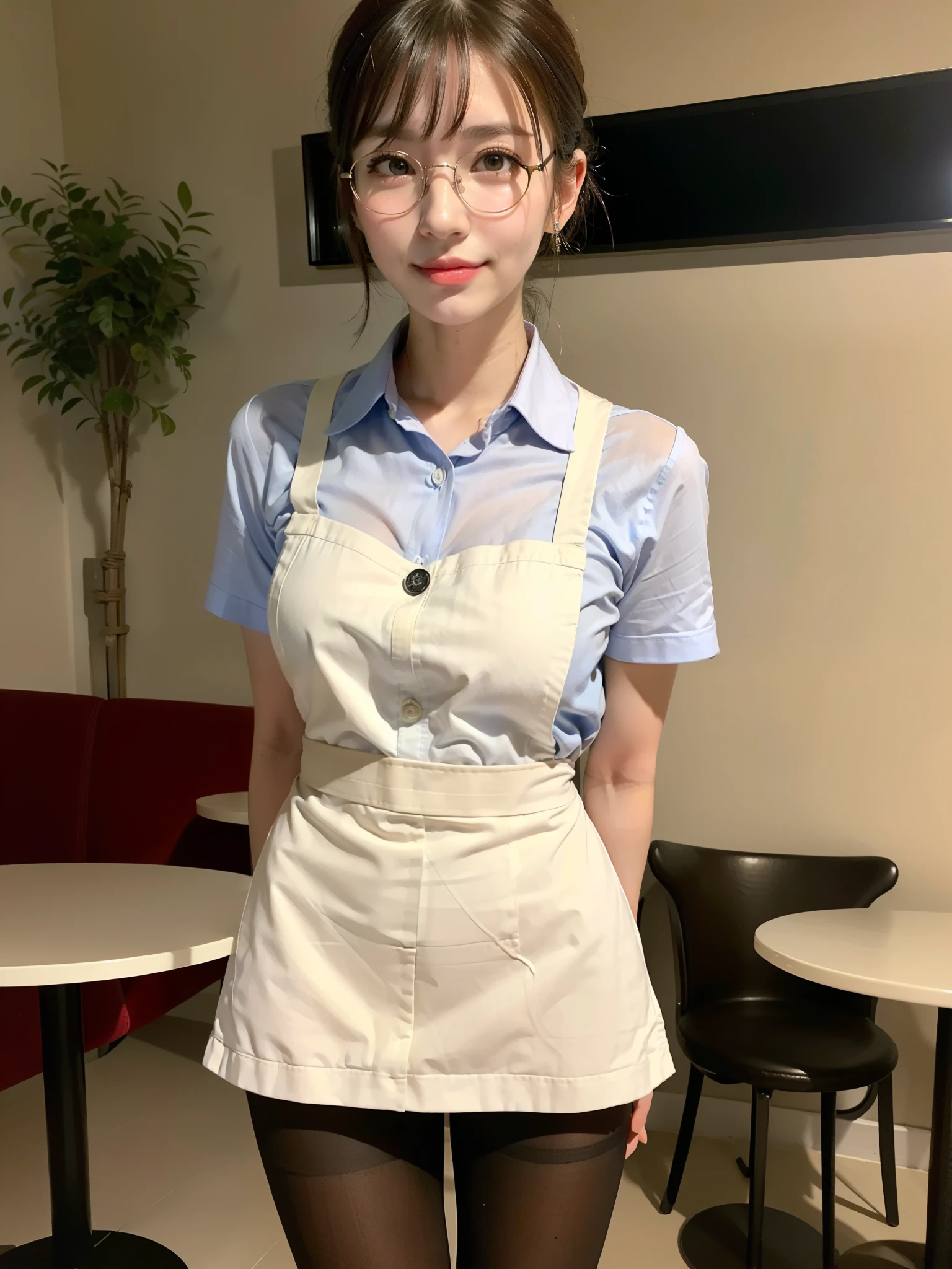 masterpiece, best quality, illustration, Super detailed, fine details, High resolution, 8K,wall paper, perfect dynamic composition,(Details High quality, realistic depiction of eyes:1.3), kneeling, Men's restroom at school, Toilet urinals lined up、waitress uniform, large breasts, expresses the roundness and softness of your chest, Don't expose it、Disturbed uniform, ponytail, black hair color, Big Natural Color Lip, perfect body shape, crying a little、cold gaze, Harajuku style、20 year old girl、cute type, beautiful legs, Gravure Idol