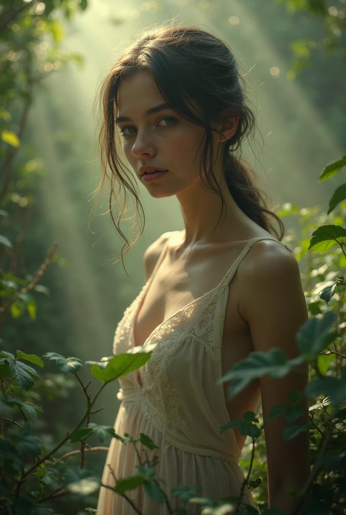 I am naked in the lost naked dream of her that is within her path searching for freedom and that appears in this beautiful portrait full of emotions and messages that are seen in this image her eyes of faith are present in her for me my naked body is freedom , The message I want to say is that I really exist, very real, in this dimension of reality., 48k rule of thirds atmosphere of nostalgia colors of hope but above all of faith 3d