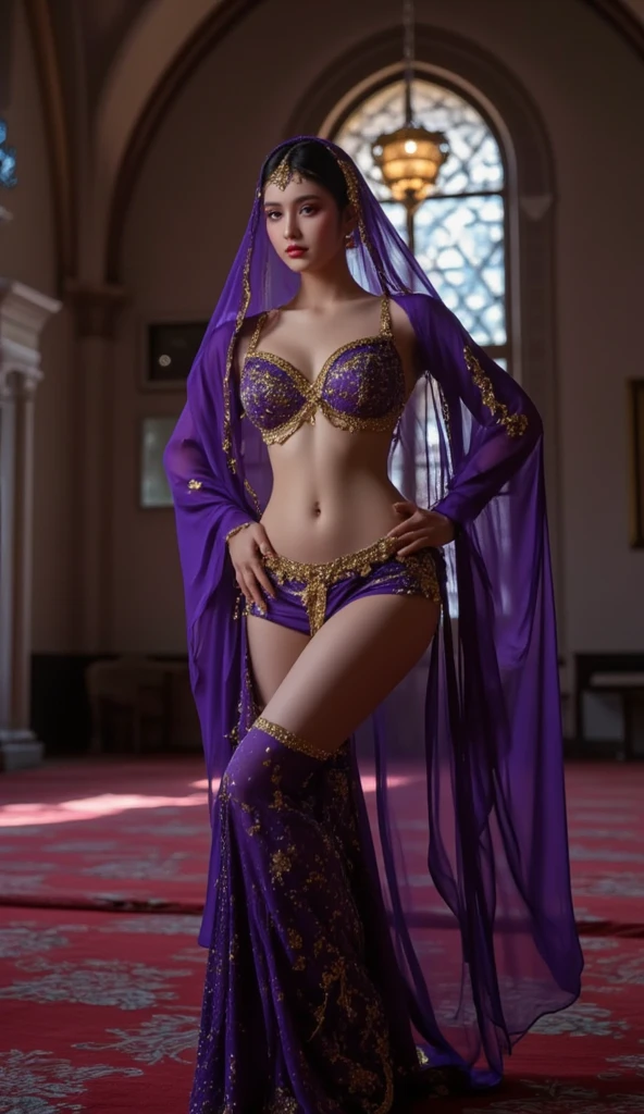 Picture a stunning AI-generated female model, her physique sculpted with grace and elegance. Her skin serves as a canvas for intricate body paint, starting from delicate shoulders adorned with butterfly-like patterns in iridescent blues and purples, cascading down her torso with swirls of metallic gold emphasizing her hourglass shape. Intricate floral motifs wrap around her thighs, while geometric patterns adorn her legs, creating an illusion of lace. Delicate vines and leaves decorate her feet, completing the ethereal ensemble. This fusion of art and technology mesmerizes with its beauty and innovation.