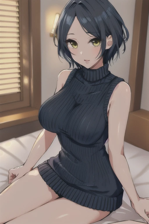 Underless、clitoris、Nipples. One girl、smile(blush:1.3)(Long, thick, unkempt pubic and butt hair:1.3)、Black short hair、cute 、Grass grows on both sides of the cobblestones